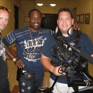 Tim White on the set of 259 with Darrin Henson and Jonathan Barbee