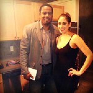 Erica Page and Lamman Rucker on the set of 