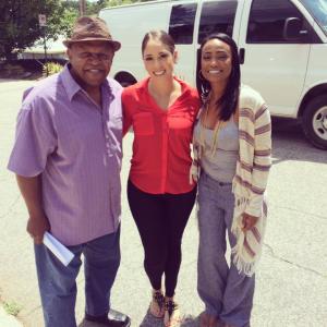 On set of Comeback Dad with Tatyana Ali and Charles Dutton