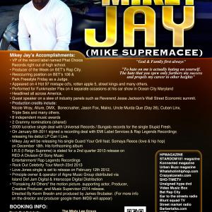 MIKEY JAY SONYRED  RAP LEGENDS ONE SHEET