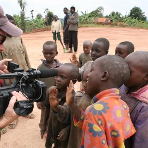 Sean Bloomfield filming in Rwanda.
