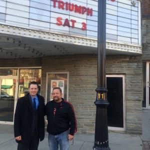 Sean Bloomfield and screening host Lenny Perfetti at a showing of The Triumph