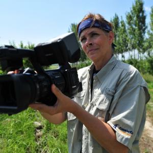Nancy shooting second camera onlocation in Fargona Uzbekistan