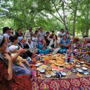 On-location in Uzbekistan during production of 