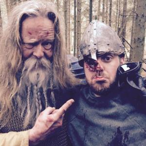 With a fan at the set of Viking Destiny by David LG Hughes