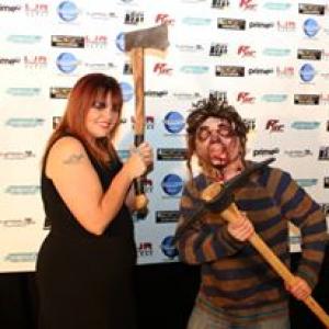 Scream Queen Share Cherrie with Joe Wheeler in the Jengo Hooper costume at the RIP Horror Festival.