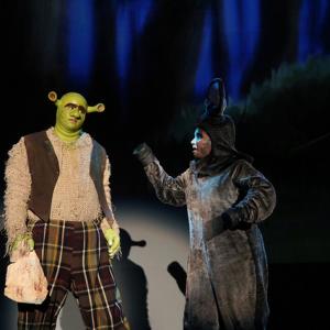Shrek and Donkey in Shrek the Musical 2015