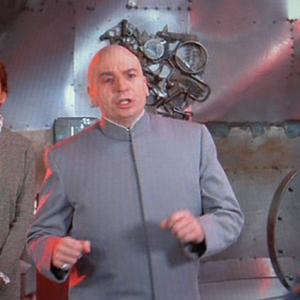 This is a scene from Austin Powers  The Spy Who Shagged Me featuring Bruce Grays break apart metal wall sculpture and his Suspension floating magnets sculpture