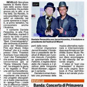 Prus and Jarrod Knowles Featured in Italianbased Newspaper regarding WideScreen Festival
