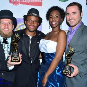 Prus, Jarrod Knowles, Dionne Seay, and Derek Wayne Johnson at WideScreen Festival Award Show [3-Mar-15] at AMC 24 Aventura