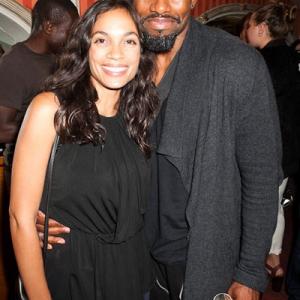 Rosario Dawson and Chucky Venn attend the afterparty of Julius Caesar by the Royal Shakespeare Company