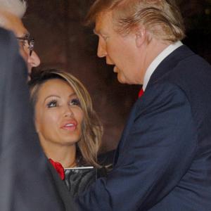 Dr Lisa Christiansen with Mr Donald Trump in an interview for CNN