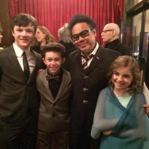 Matthew Libatique at the Noah Premiere with Leo, Skylar and me