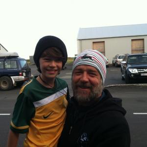 Me and Russell Crowe. He plays my dad in the movie Noah