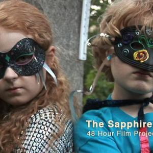 Actors Destiny and Konnor Dickinson on set as Superheros in The Sapphire Kids 2011 Albuquerque 48HFP 48 Hour Film Project