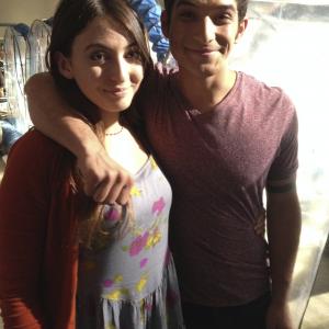 Tyler Posey & Claire Bryétt Andrew on the set of MTV's Teen Wolf.