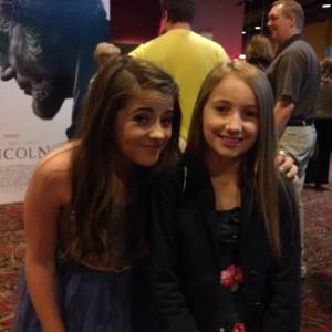 Navy Bailey Gambertoglio and Young Harper Kaelynn Wright at the screening of Mulberry Stains