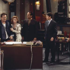 Still of Jon Lovitz, Dave Foley, Maura Tierney, Vicki Lewis and Stephen Root in NewsRadio (1995)