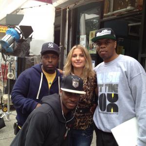 Audrey Labarthe on the set of South Side  drama TV show