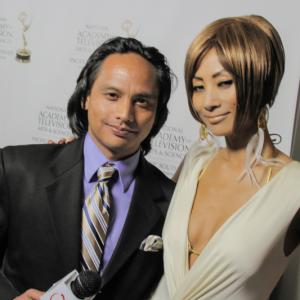 David Kamatoy  Bai Ling at Pacific Southwest Emmys 2012 David Kamatoy about to interview Actress and Presenter for the evening Bai Ling