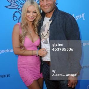 Actress Mindy Robinson of King of the Nerds and actor and UFC fighter Randy Couture present at the 2nd annual Geekie Awards 2014