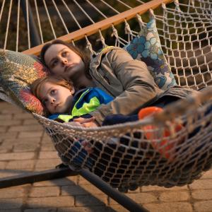 Still of Brie Larson and Jacob Tremblay in Room (2015)