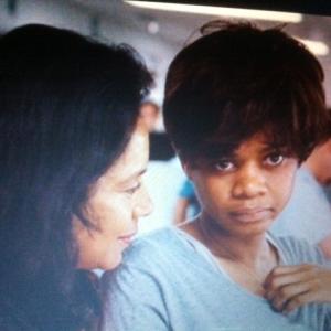 With Phylicia Rashad on the set of For Colored Girls