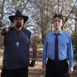 Mr. B and Detective Simmers on the set of 