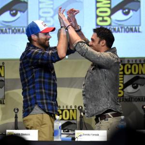 Zachary Levi and Ryan Guzman at event of Heroes Reborn 2015