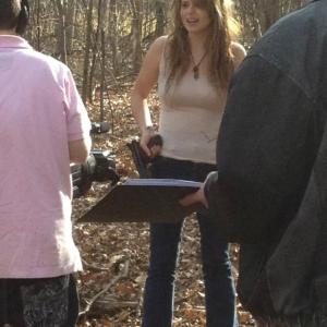 Kristina on set of Night of the Cannibals