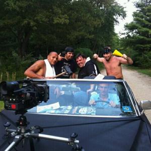 Armageddon Ed Jigger Kidd Wendle and Kenji on the set of Ticket to HELLin the Jersey DeVille!
