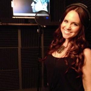 Claire Garrett in an ADR session for All American Horror