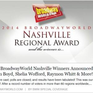 The announcement that Shelia Wofford won the 2014 Broadway World Nashville Regional Award for Best Featured Actress in a Play To Kill A Mockingbird at the Chattanooga Theatre Centre