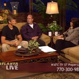 Doug and Mike Menser being interviewed on Atlanta Live TV 57 for our film The Forbidden Truth