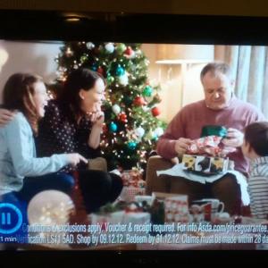 Daughter in Supermarket Asda's Christmas TV commercial.