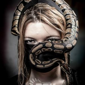 Kill Bill Photo Shoot with FLYNT Ball Python Make Up by Alexandria Harshberger