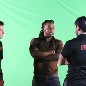 Aaron on set directing music video Take Off 2012