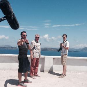 Aaron directing feature film Adrift in Santorini Greece 2014
