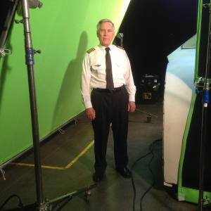 On the set of a teaser/trailer for Air Disturbance as Captain Steven Cooper, Airline Pilot (January, 2014).