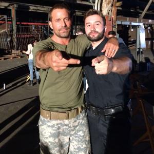 Klement Tinaj and Johnny Messner in Weaponized 2016