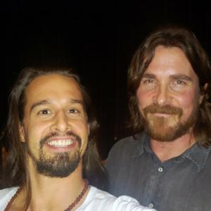 Christian Bale and Sancho Martin at the prescreening of Exodus Gods and Kings