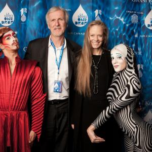 James Cameron, Suzy Amis and Sancho Martin (Lead Contortionist/Movement Character Actor) at Cirque du Soleil 