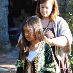 Maile on set of the film The Exquisite Tenderness of Santa Rosa de Lima