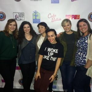 Holly Atkins with some of her Los Angeles based improv team Woke Up Like This at Cake Batter's Funny Women Festival.