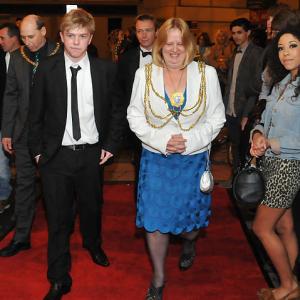 Hooper and Brighton and Hove's mayor at the Darkwood Manor premiere in September 2011.