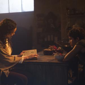 Still of Aramis Knight and Madeleine Mantock in Into the Badlands (2015)
