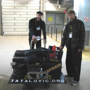 Alex Tatko Tatalovic and B R Tatalovic on location of BAT rockumantary production 2006 Toronto