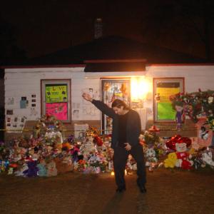 Ronnie Banerjee dancing at Michael Jackson's childhood home in Gary, Indiana