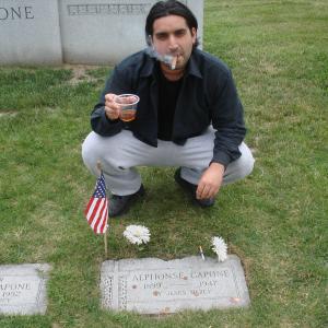 Al Capone and Ronnie Banerjee (Al Capone's gravesite - Hillside, Illinois)