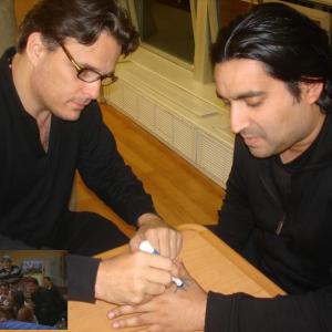 Ronnie Banerjee gets his VL placaso from Damian Chapa (Miklo from Blood In, Blood Out)